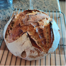 image of baked bread which Alan created to represent that baking is a hobby.